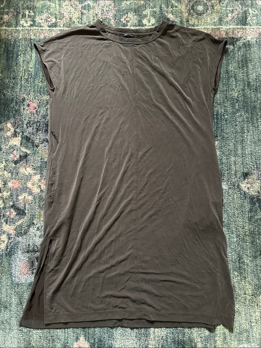 GAP Soft Brown Midi Shift Dress Medium Lightweight Flowy with Pockets and Slits